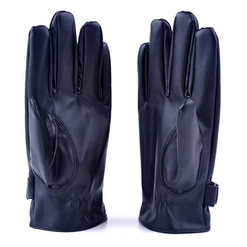 Полный палец Сохраняет тепло, Водонепроницаемые ветрозащитные зимние стекающиеся Мягкие перчатки для защиты рук, нескользящие мужские перчатки из искусственной кожи