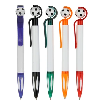 5шт Футбольная выдвижная шариковая ручка с наконечником 1,0 мм, пишущая плавно, многоразовая для офисных и гостиничных забавных ручек для письма.