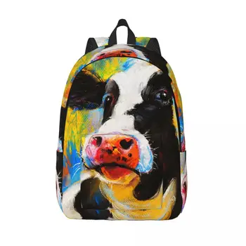 Школьная сумка, студенческий рюкзак, портрет коровы на ферме, рюкзак через плечо, сумка для ноутбука, школьный рюкзак