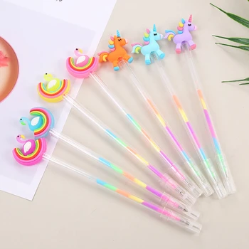 Уникальная ручка-маркер с единорогом для творческих канцелярских принадлежностей, многоцветная флуоресцентная ручка для студентов, красочная гелевая ручка Flamingo
