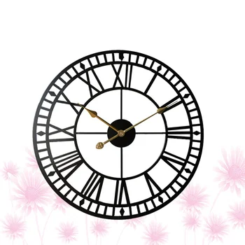1 шт. Часы с римскими цифрами, Настенные Часы, Железные Часы, Подвесной дисплей времени, Расположение комнаты