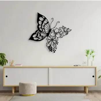 Подвесной забор для декора стен спальни, Полая стена с бабочкой, Подвесной садовый кулон, металлические украшения с бабочками