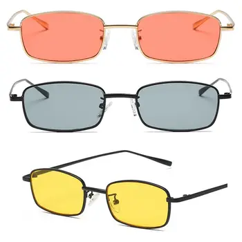 Винтажные солнцезащитные очки Для женщин, Мужские прямоугольные очки, Маленькие солнцезащитные очки в ретро-стиле, женские S8004