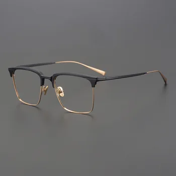 2023 Ретро оправа для очков мужские Винтажные дизайнерские квадратные оптические очки из чистого титана для чтения при Близорукости женские персонализированные очки