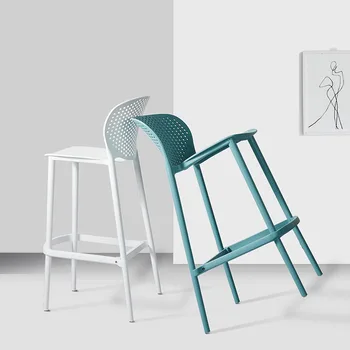 Скандинавский дизайнерский легкий роскошный барный стул ins home пластиковый минималистичный барный стул, высокий табурет для бара