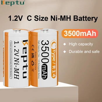 Аккумуляторная батарея Keptu C size 1.2V nimh 3500mAh C type batteries NI-MH R14 для Фонарика Газовой Плиты