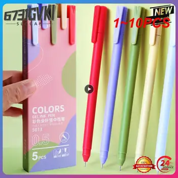 1 ~ 10ШТ Гелевая ручка Morandi 0,5 мм, Заправка Гладкими чернилами, Прочная ручка для подписи, 5 цветов, Подарочный набор ручек Macarons винтажного цвета