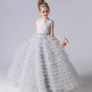 Длинные вечерние платья принцессы для девочек Dideyttawl 2023, Многоуровневые платья для девочек-цветочниц для свадебной вечеринки, тюлевое платье подружки невесты