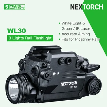 Тактический рельсовый фонарь Nextorch WL30 с белым светом и зеленым / ИК-лазером, совместимый с универсальным Picatinny, 400 люмен