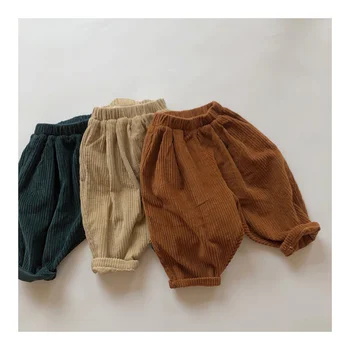 Корейские детские вельветовые брюки, новые плотные вельветовые брюки для отдыха для мальчиков и девочек