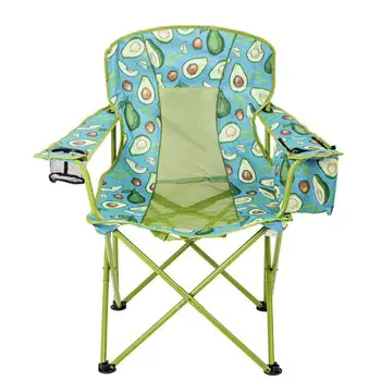 Складной сетчатый стул с холодильником, дизайн авокадо, зеленый с синим, для взрослых
