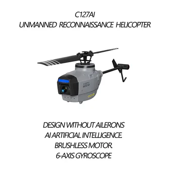 Радиоуправляемый вертолет C127AI с двойным бесщеточным 6-осевым гироскопом, беспилотный летательный аппарат с камерой 1080P, 5G WiFi FPV, распознавание искусственного интеллекта, игрушки-модели самолетов