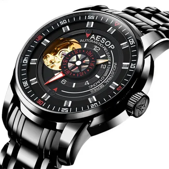 Люксовый бренд AESOP, автоматические механические мужские часы Skeleton Tourbillon, спортивные повседневные водонепроницаемые часы, деловые наручные часы для мужчин