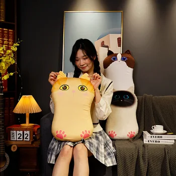 Моделирование 3D-печати Серия мягких плюшевых кошек Жирная сиамская кошка Оранжевая кошка Кукольная подушка для дивана, стула, подушки Хороший подарок для детей