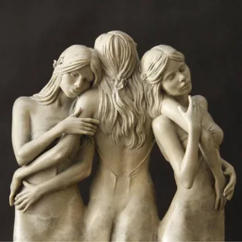 Статуя трех богинь, статуя из смолы, декоративно-прикладное искусство, выражение любви, женская скульптура, украшение домашнего офиса, гостиной