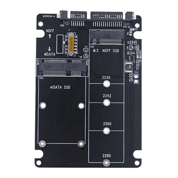 M.2 NGFF Карта адаптера SSD на SATA 3.0 MSATA SSD на SATA 3.0 Riser Card 2 в 1 Конвертер Карта адаптера