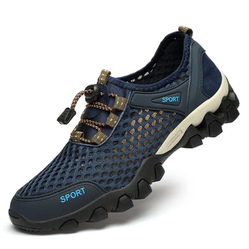 Летняя мужская обувь из сетчатого материала, спортивная обувь для отдыха, легкая дышащая обувь для альпинизма на мягкой подошве, уличная легкая обувь