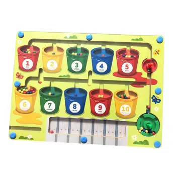 Цветной лабиринт из бисера, деревянная магнитная доска-головоломка, игрушки для развития мелкой моторики для девочек и мальчиков 3, 4, 5, 6, 7 лет, Игрушки Монтессори