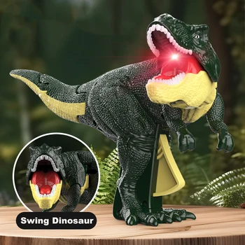 Забавная весенняя игрушка-динозавр-качели для детей, ручной телескопический динозавр-качели со звуком, игрушка для снятия стресса, Рождественский подарок