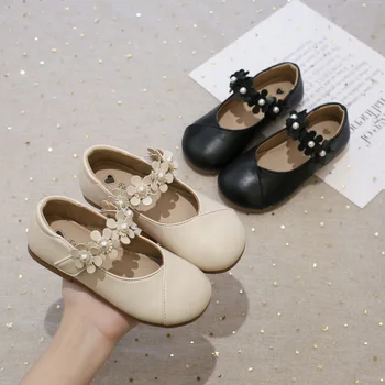 туфли для девочки Обувь для девочек, Кожаная обувь, осень 2023, обувь принцессы Мэри Джейн, повседневная обувь в британском стиле, детская обувь с круглым носком