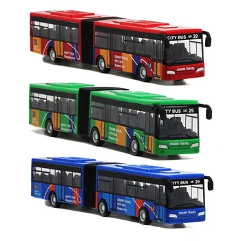 Модели автобусов из сплава A3 1: 64, Городской Экспресс-автобус, Двойные автобусы, Отлитые под давлением Транспортные средства, Игрушки, Забавные автомобили с откидывающейся спинкой, подарки для детей