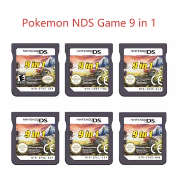 Картридж 9в1 Pokemon Series DS для игровой приставки Platinum Pearl Diamond White Black с несколькими языковыми версиями Подарочных игрушек