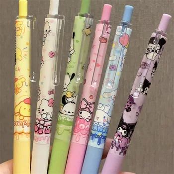 Новая Шариковая Ручка Sanrio Kawali Hellokitty Kuromi My Melody Cinnamoroll Pochacco Pompompurin Нейтральная Ручка В Подарок На День Рождения Для Детей