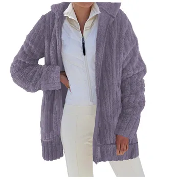 женский свитер, высококачественное толстое пальто, женское осенне-зимнее плюшевое пальто, женская верхняя одежда с капюшоном, chaquetas para mujeres