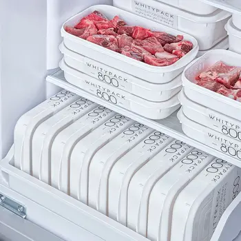 Холодильник Crisper Pp со шкалой и крышкой, кухонная коробка для бенто, коробка для хранения замороженного мяса, Коробка для ланча, Разделенная коробка для посуды