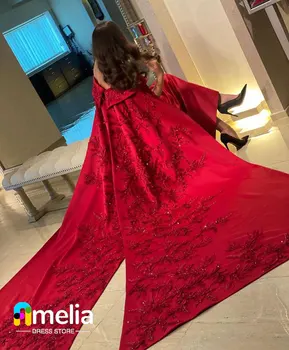 Красное выпускное платье Amelia с шалью без рукавов Длиной до пола, Вечернее Летнее Элегантное вечернее платье, достойное для женщин 2023