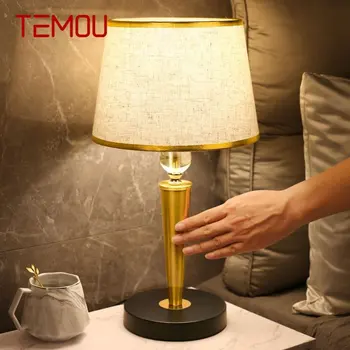 Современная настольная лампа TEMOU с сенсорным затемнением, креативный декор из хрусталя, Модные настольные лампы для дома, гостиной, спальни