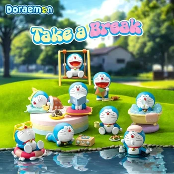 Аниме Doraemon Take A Break Серия Blind Box Играйте Вместе Милые Трендовые Игрушки Украшения Для Изучения Рисунков Детские Игрушки Подарки На День рождения