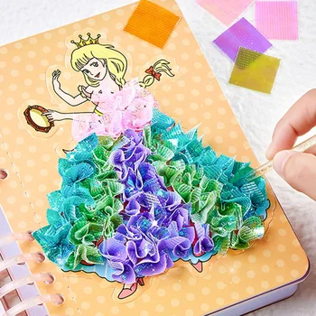 Игрушки-наклейки для рисования своими руками, детское искусство, девочки, ковыряющиеся в принцессе, развивающие волшебные подарки для детей ручной работы