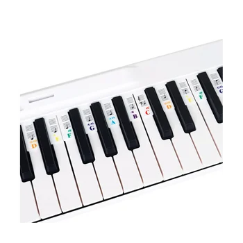 Наклейка для фортепианных нот, силиконовая цветная универсальная съемная наклейка для клавиатуры (коробка из ПВХ) 61