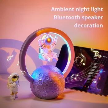 Bluetooth-динамик с магнитной левитацией, креативный ночник, беспроводной Плавающий динамик, Сенсорное управление, светодиодная лампа для домашнего офиса в стиле деко