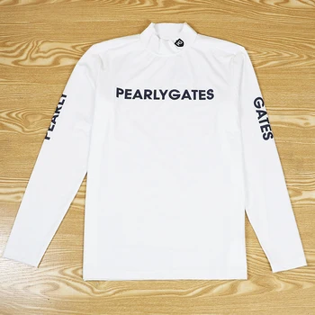 Мужская футболка PEARLY GATES GOLF с длинным рукавом 2023New С круглым вырезом в пол-роста, Повседневная Нижняя рубашка Joker, Спортивный Дышащий Трикотаж