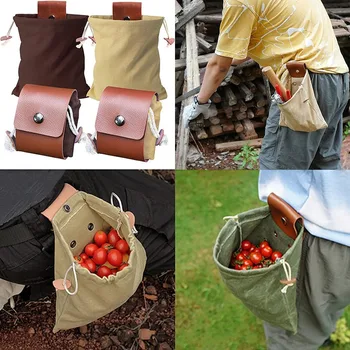 Сумка для сбора фруктов на открытом воздухе, сумка для сбора урожая, складная сумка для хранения ягод, кожаная сумка для кустарного промысла, походная сумка для инструментов