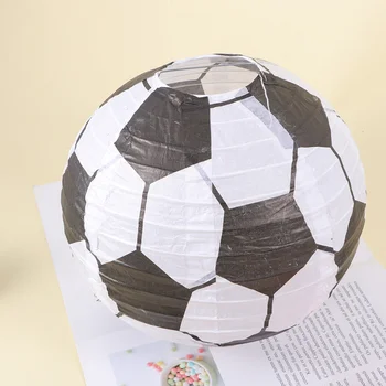 Декор на воздушном шаре Футбол Бумажный фонарь для футбольной вечеринки 10-дюймовый Футбольный Бумажный Подвесной фонарь Тематическая игра для вечеринки