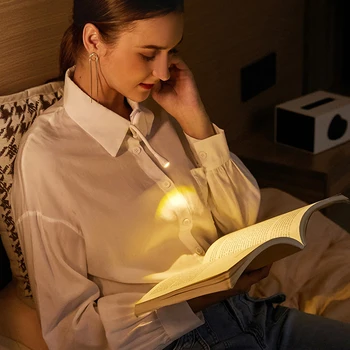 Портативная светодиодная подставка/ зажим для зарядки от USB, портативная ночная лампа для чтения книг