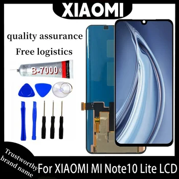 100% Оригинал Для Xiaomi Mi Note 10 Lite, Замена экрана с 10 Касаниями Для Mi Note 10 Lite M2002F4LG M1910F4G Lcd