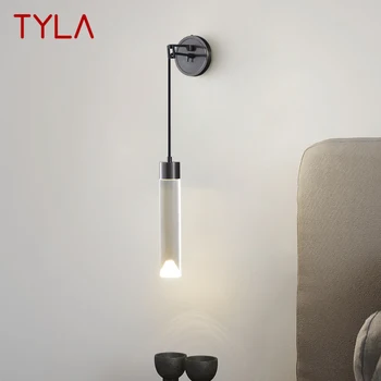 Современный настенный светильник TYLA из черной латуни, 3 цвета, простое креативное бра для домашнего декора спальни.