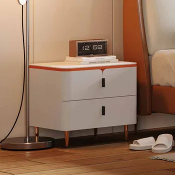 Мини-тумбочки для спальни, Двухслойная конструкция закрытого хранения с подвижной износостойкой прикроватной мебелью, защищающей от царапин.