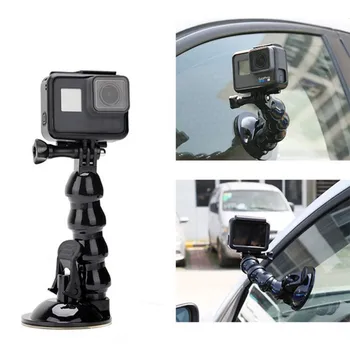 Автомобильное крепление на присоске для GoPro Hero 8 7 6 5 4 3+ Все камеры Xiaomi Yi Go pro SJcam SJ4000 SJ5000 AKASO EKEN с предохранительным тросом