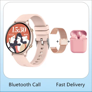 Умные часы Woman Girl Smartwatch Корейский 2023 IP67 Bluetooth-вызов, голосовой ассистент, монитор сердечного ритма в режиме реального времени, фитнес-браслет