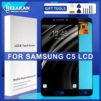 100% Протестированный дисплей C5 для Samsung Galaxy C5000 Lcd с сенсорной панелью, замена дигитайзера в сборе Бесплатная доставка