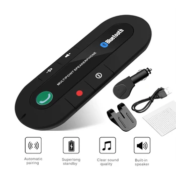 Автомобильный Телефон Громкой Связи 4.1 + EDR Беспроводной Bluetooth-Совместимый Автомобильный Комплект Громкой Связи MP3 Музыкальный Плеер USB Power Аудиоприемник Зажим для Козырька