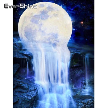 Evershine Алмазная Мозаика Луна Картина из страз Алмазная живопись Водопад Вышивка крестиком Пейзаж для домашнего декора