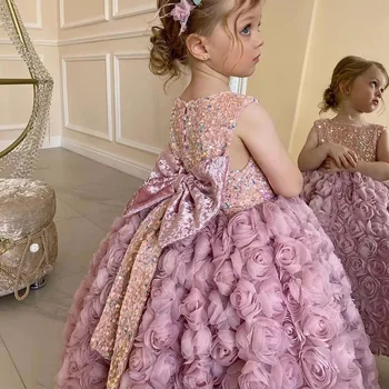 Праздничное платье-пачка с блестками для маленьких девочек, детское платье для свадьбы, Дня рождения, одежда, халат принцессы для девочек, рождественский костюм
