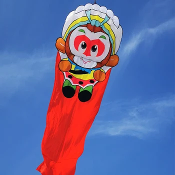 3D 6-метровый Qitian Great Sage Sun Wukong Мягкий Воздушный Змей с Большим Животным Воздушным Змеем, предотвращающий разрыв для Детей, Легкий Воздушный Змей
