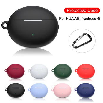 Для Huawei Freebuds 4i Case Жидкий Силиконовый Мягкий Защитный Чехол Для Freebuds4i 4 i i4 Чехол Для наушников Anti-Drop С Кольцом-Крючком